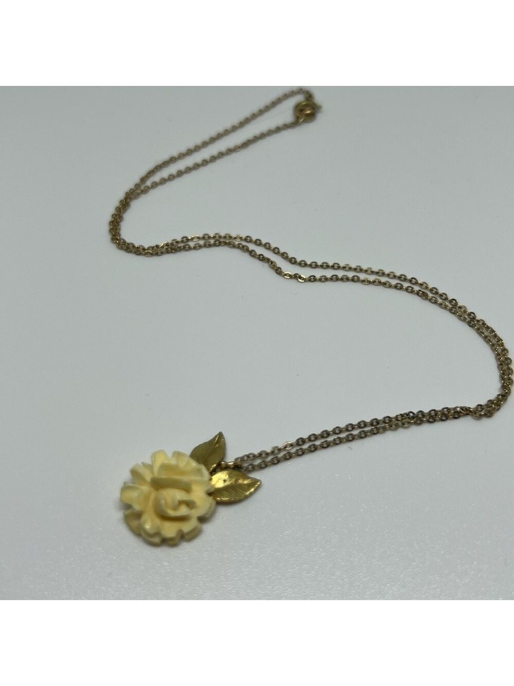 Vintage Krementz Rose Pendant Necklace - Picture 2 of 4